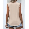 image:imageANRABESS Womens Lace Trim Tank Tops V Neck Sleeveless Shirts Summer CasualKhaki