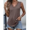 image:imageANRABESS Womens Lace Trim Tank Tops V Neck Sleeveless Shirts Summer CasualLight Brown