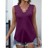 image:imageANRABESS Womens Lace Trim Tank Tops V Neck Sleeveless Shirts Summer CasualPurple