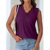 image:imageANRABESS Womens Lace Trim Tank Tops V Neck Sleeveless Shirts Summer CasualPurple