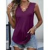 image:imageANRABESS Womens Lace Trim Tank Tops V Neck Sleeveless Shirts Summer CasualPurple