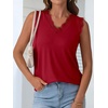 image:imageANRABESS Womens Lace Trim Tank Tops V Neck Sleeveless Shirts Summer CasualRed