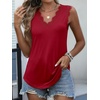 image:imageANRABESS Womens Lace Trim Tank Tops V Neck Sleeveless Shirts Summer CasualRed