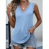 image:imageANRABESS Womens Lace Trim Tank Tops V Neck Sleeveless Shirts Summer CasualSky Blue