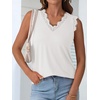 image:imageANRABESS Womens Lace Trim Tank Tops V Neck Sleeveless Shirts Summer CasualWhite