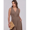 image:imageANRABESS Womens Linen Sleeveless Wrap JumpsuitsBrown