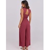 image:imageANRABESS Womens Linen Sleeveless Wrap JumpsuitsBurgundy