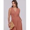 image:imageANRABESS Womens Linen Sleeveless Wrap JumpsuitsRust