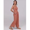 image:imageANRABESS Womens Linen Sleeveless Wrap JumpsuitsRust