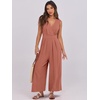 image:imageANRABESS Womens Linen Sleeveless Wrap JumpsuitsRust