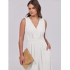 image:imageANRABESS Womens Linen Sleeveless Wrap JumpsuitsWhite