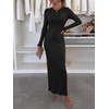 image:imageANRABESS Womens Long Sleeve Bodycon Maxi DressBlack