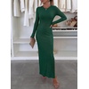 image:imageANRABESS Womens Long Sleeve Bodycon Maxi DressDeep Green