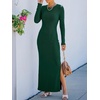 image:imageANRABESS Womens Long Sleeve Bodycon Maxi DressDeep Green