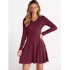 image:imageANRABESS Womens Long Sleeve Fall Short Sweater DressBurgundy