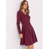 image:imageANRABESS Womens Long Sleeve Fall Short Sweater DressBurgundy