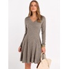 image:imageANRABESS Womens Long Sleeve Fall Short Sweater DressCool Ash Brown
