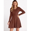 image:imageANRABESS Womens Long Sleeve Fall Short Sweater DressRust Orange