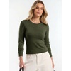 image:imageANRABESS Womens Long Sleeve Lightweight Slim Fitted Sweaters TopArmy Green