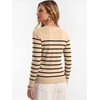 image:imageANRABESS Womens Long Sleeve Lightweight Slim Fitted Sweaters TopBeige Black Stripe