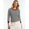 image:imageANRABESS Womens Long Sleeve Lightweight Slim Fitted Sweaters TopBlack White Stripe