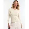 image:imageANRABESS Womens Long Sleeve Lightweight Slim Fitted Sweaters TopCream White