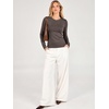 image:imageANRABESS Womens Long Sleeve Lightweight Slim Fitted Sweaters TopDrak Taupe