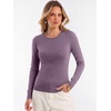 image:imageANRABESS Womens Long Sleeve Lightweight Slim Fitted Sweaters TopGrey Purple