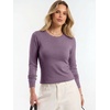 image:imageANRABESS Womens Long Sleeve Lightweight Slim Fitted Sweaters TopGrey Purple