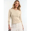 image:imageANRABESS Womens Long Sleeve Lightweight Slim Fitted Sweaters TopParchment