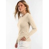 image:imageANRABESS Womens Long Sleeve Lightweight Slim Fitted Sweaters TopParchment