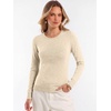 image:imageANRABESS Womens Long Sleeve Lightweight Slim Fitted Sweaters TopParchment