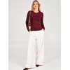 image:imageANRABESS Womens Long Sleeve Lightweight Slim Fitted Sweaters TopWine Red