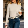 image:imageANRABESS Womens Long Sleeve Thermal Shirts Mock Neck TopsBeige