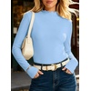 image:imageANRABESS Womens Long Sleeve Thermal Shirts Mock Neck TopsLight Blue