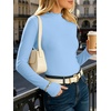 image:imageANRABESS Womens Long Sleeve Thermal Shirts Mock Neck TopsLight Blue