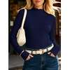 image:imageANRABESS Womens Long Sleeve Thermal Shirts Mock Neck TopsNavy Blue