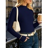 image:imageANRABESS Womens Long Sleeve Thermal Shirts Mock Neck TopsNavy Blue
