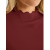 image:imageANRABESS Womens Long Sleeve Thermal Shirts Mock Neck TopsRed