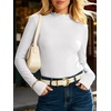 image:imageANRABESS Womens Long Sleeve Thermal Shirts Mock Neck TopsWhite