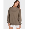 image:imageANRABESS Womens Mock Neck Sweatshirt Oversized PulloverBrown