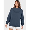 image:imageANRABESS Womens Mock Neck Sweatshirt Oversized PulloverDark Navy Blue