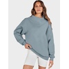 image:imageANRABESS Womens Mock Neck Sweatshirt Oversized PulloverDeep Blue