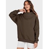 image:imageANRABESS Womens Mock Neck Sweatshirt Oversized PulloverDeep Brown