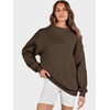 image:imageANRABESS Womens Mock Neck Sweatshirt Oversized PulloverDeep Brown