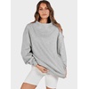 image:imageANRABESS Womens Mock Neck Sweatshirt Oversized PulloverGrey