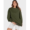 image:imageANRABESS Womens Mock Neck Sweatshirt Oversized PulloverOlive