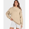 image:imageANRABESS Womens Mock Neck Sweatshirt Oversized PulloverParchment