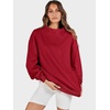 image:imageANRABESS Womens Mock Neck Sweatshirt Oversized PulloverRed