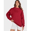 image:imageANRABESS Womens Mock Neck Sweatshirt Oversized PulloverRed